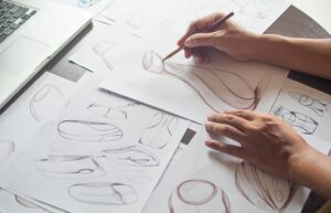 Production designer sketching Drawing Development Design product